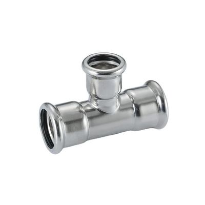 Good price SS304 316L Industrial Tee Press Fittings untuk pipa air dan pipa gas on line