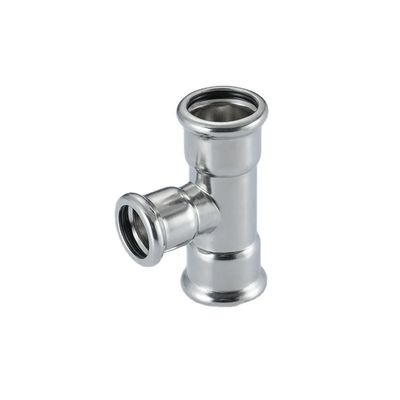 Good price Baja tahan karat 304 316L Pasokan Air Pipe Press Fittings EN10312 Reducing Tee on line