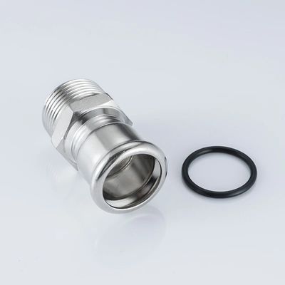 Good price 304 316L Stainless Steel Press Pipe Fittings Pria Adaptor Untuk Pasokan Air Atau Udara on line
